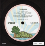 Sparks - Propaganda +3, original label design a
